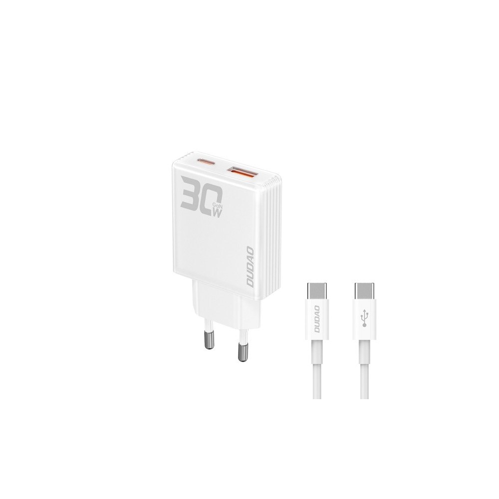 Dudao Dudao GaN nätladdare A30EUT 30W USB-A / USB-C + USB-C till U...
