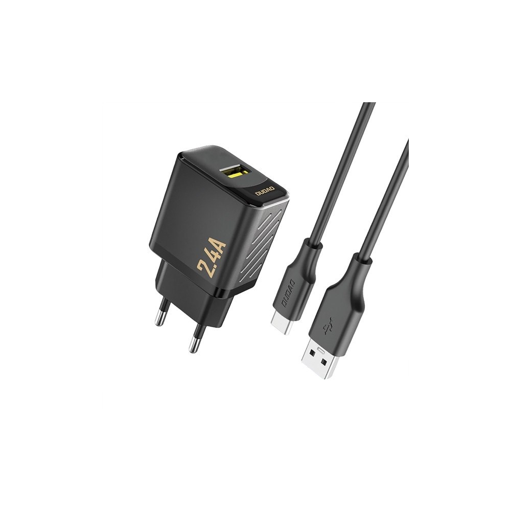 Dudao Nätladdare USB-A med kabel USB-A till USB-C 2.4A GaN