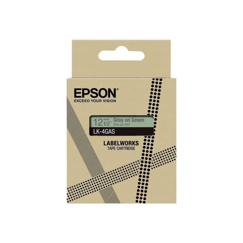 EPSON Epson LabelWorks LK-4GAS - bandpatron - 1 kassett(er) - Rulle (1,2 cm x 8 m)