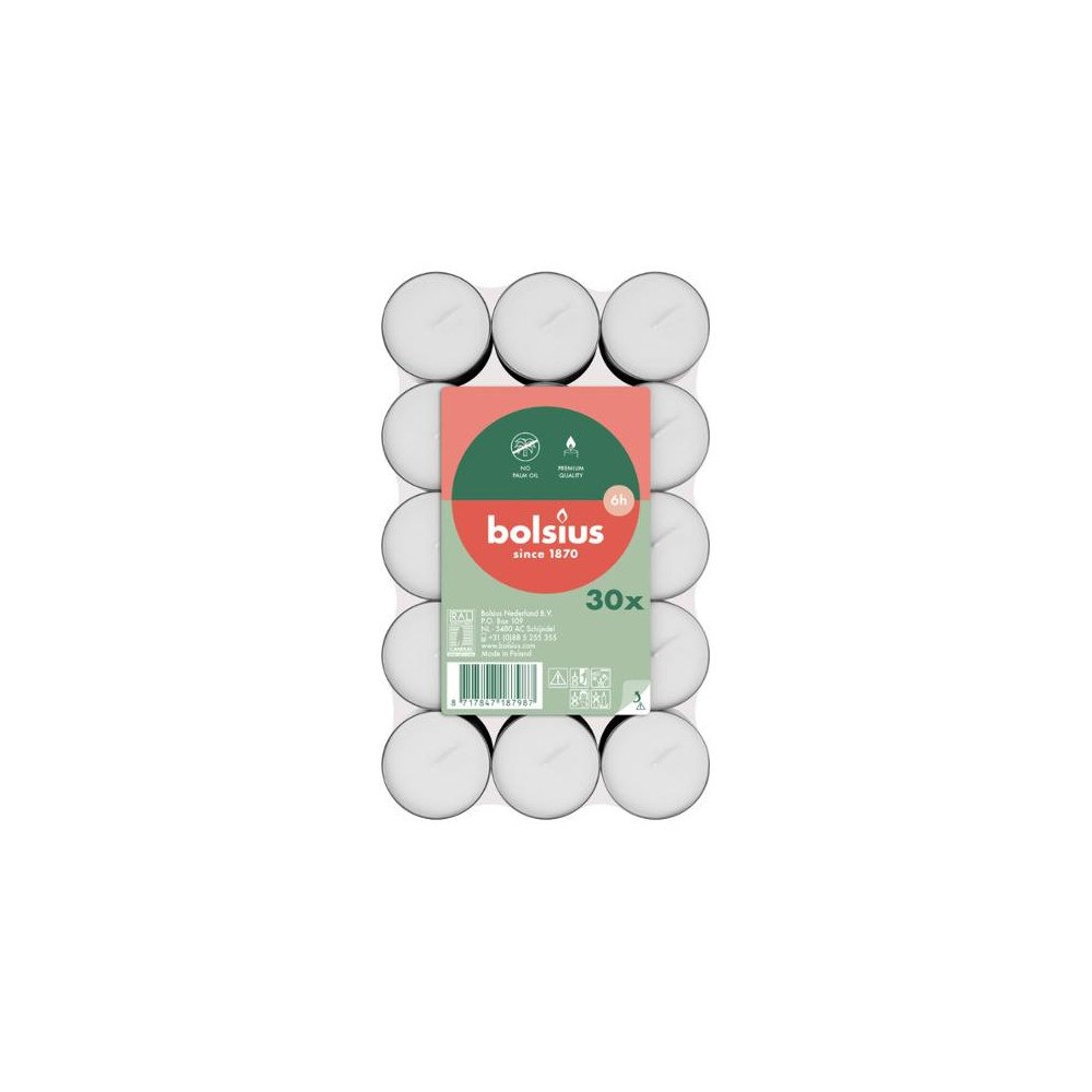 Bolsius Värmeljus BOLSIUS Paraffin 6h 30/fp