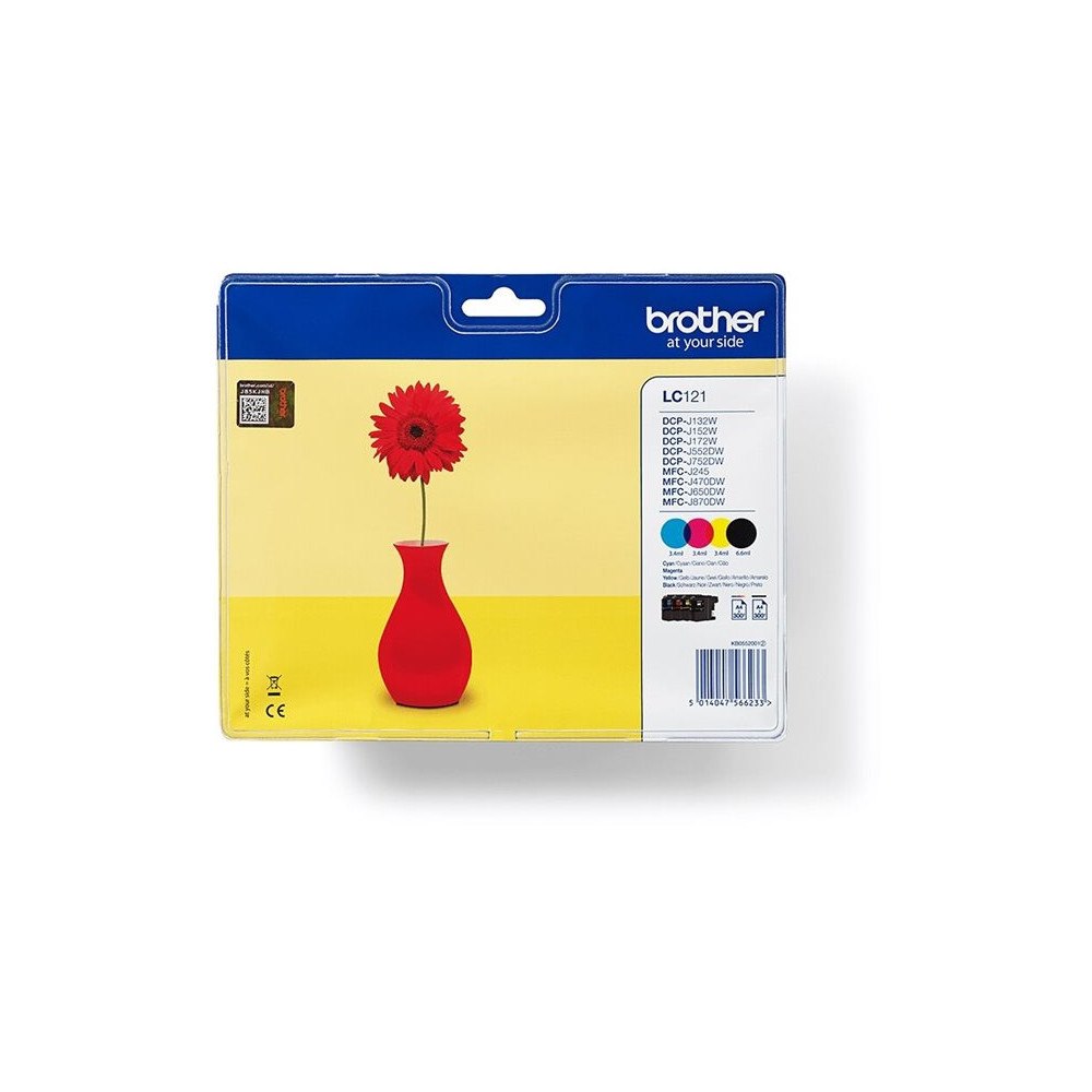Brother Brother LC121 Value Pack - svart, gul, cyan, magenta - original - bläckpatron