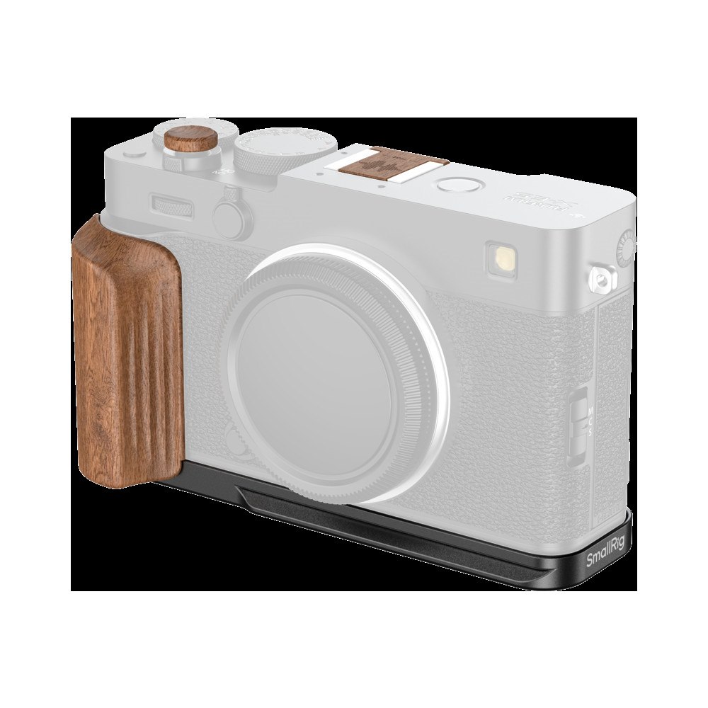 SMALLRIG SmallRig 5985 L-Shaped Mount Plate with Wooden Handle for FUJIFILM X-E5 (Rosewood, Black)