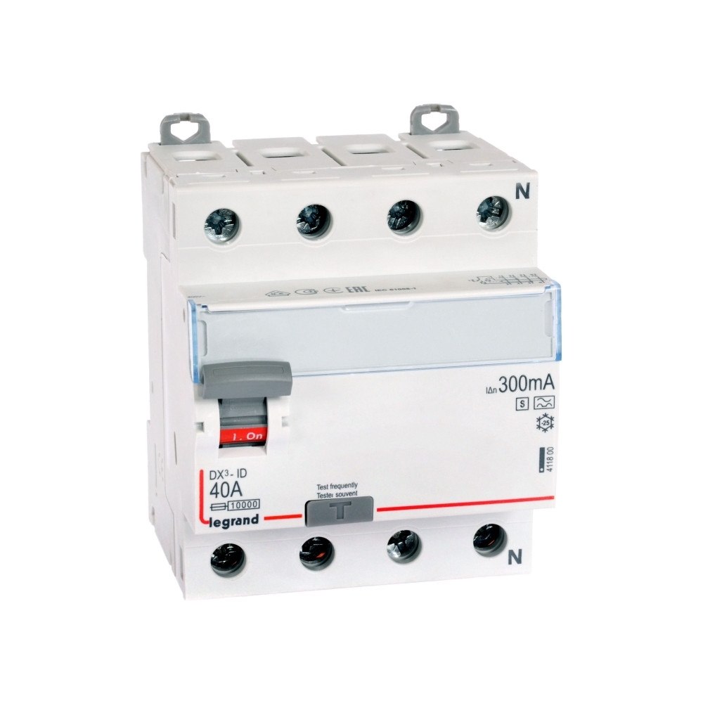 Legrand Fejlstrømsafbryder DX3 PFI 40A 300mA, 4P, 4M, 10kA, selektiv