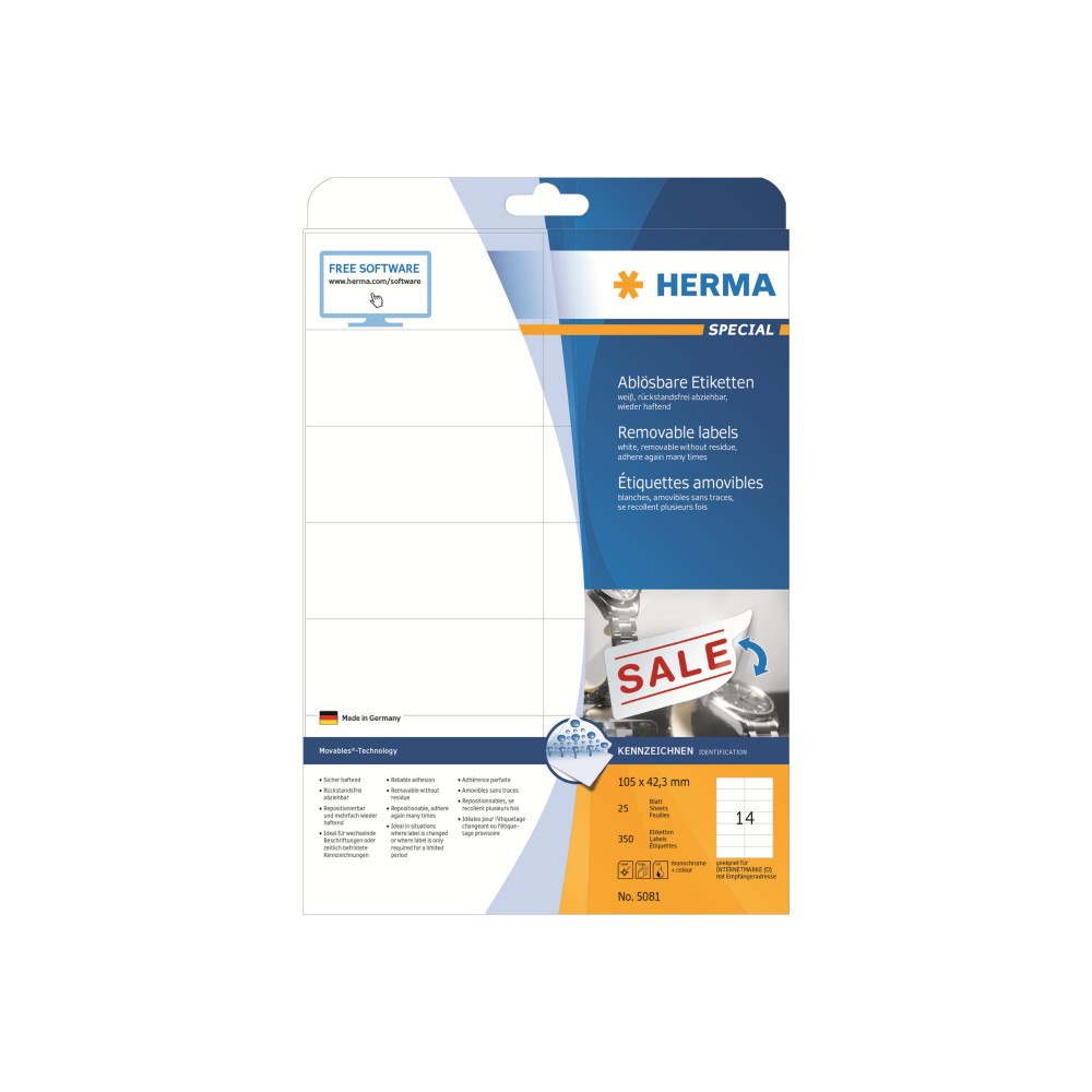 HERMA HERMA Special - etiketter - matt - 350 etikett (er) - 105 x 42.3 mm
