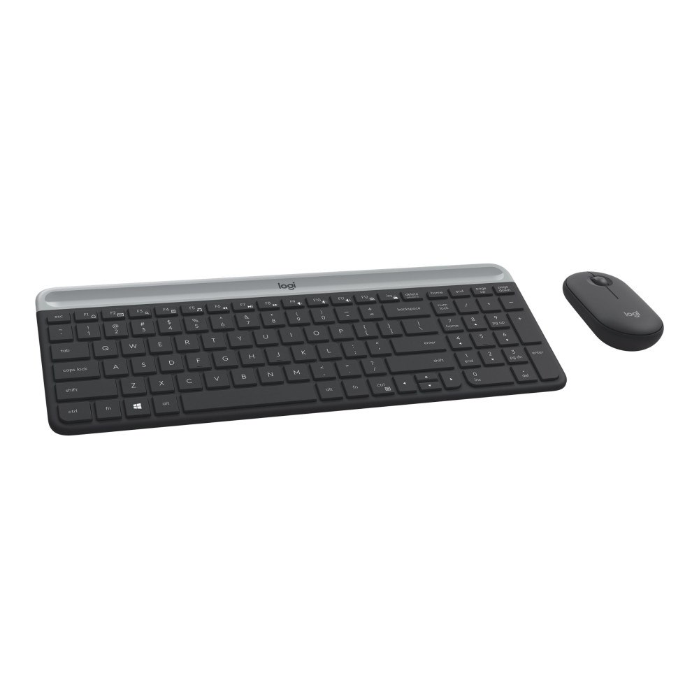 Logitech Logitech Slim Wireless Combo MK470 - sats med tangentbord och mus - fransk - grafit Inmatningsenhet
