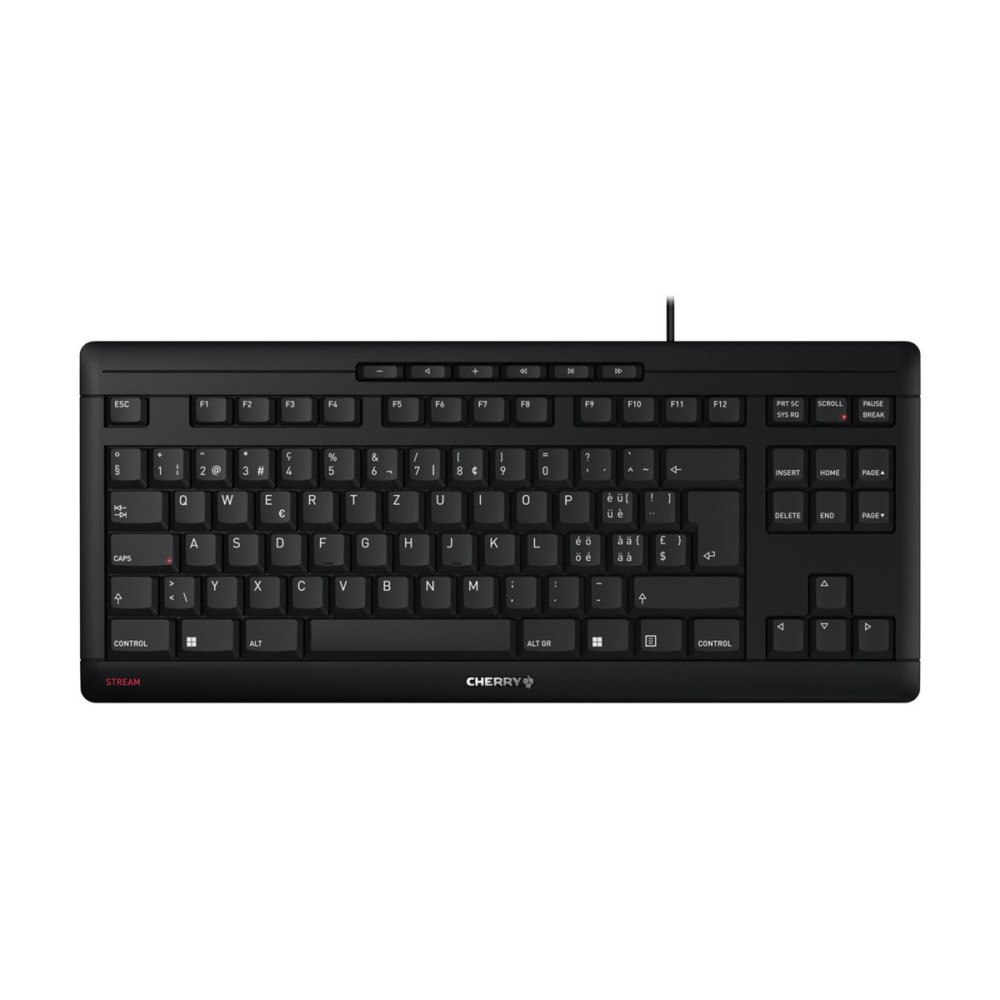 CHERRY CHERRY STREAM KEYBOARD TKL - tangentbord - schweizisk - svart Inmatningsenhet