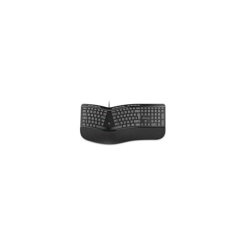 MediaRange MediaRange MROS120 - tangentbord - multimedia, ergonomic - 100% full size - med rullningshjul - QWERTZ - Tyskland/Österr...
