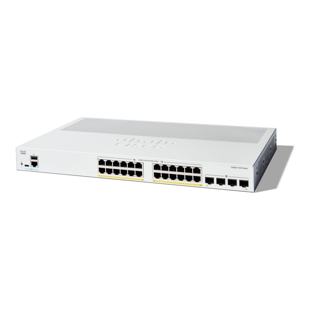 Cisco Systems Cisco Catalyst 1200-24P-4G - switch - 24 portar - smart - rackmonterbar
