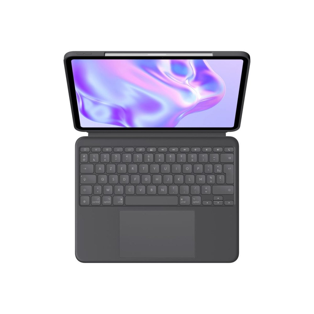 Logitech Logitech Combo Touch - tangentbord och foliefodral - med pekdyna - AZERTY - fransk - grafit Inmatningsenhet