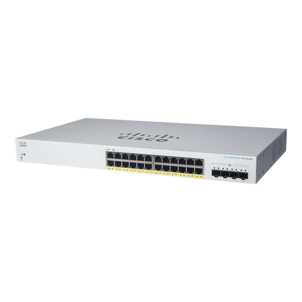 Cisco Systems Cisco Business 220 Series CBS220-24FP-4G - switch - 28 portar - smart - rackmonterbar