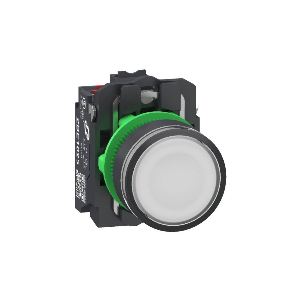 SCHNEIDER ELECTRIC Harmony lampinsats komplett i plast med LED och plan tryckyt...