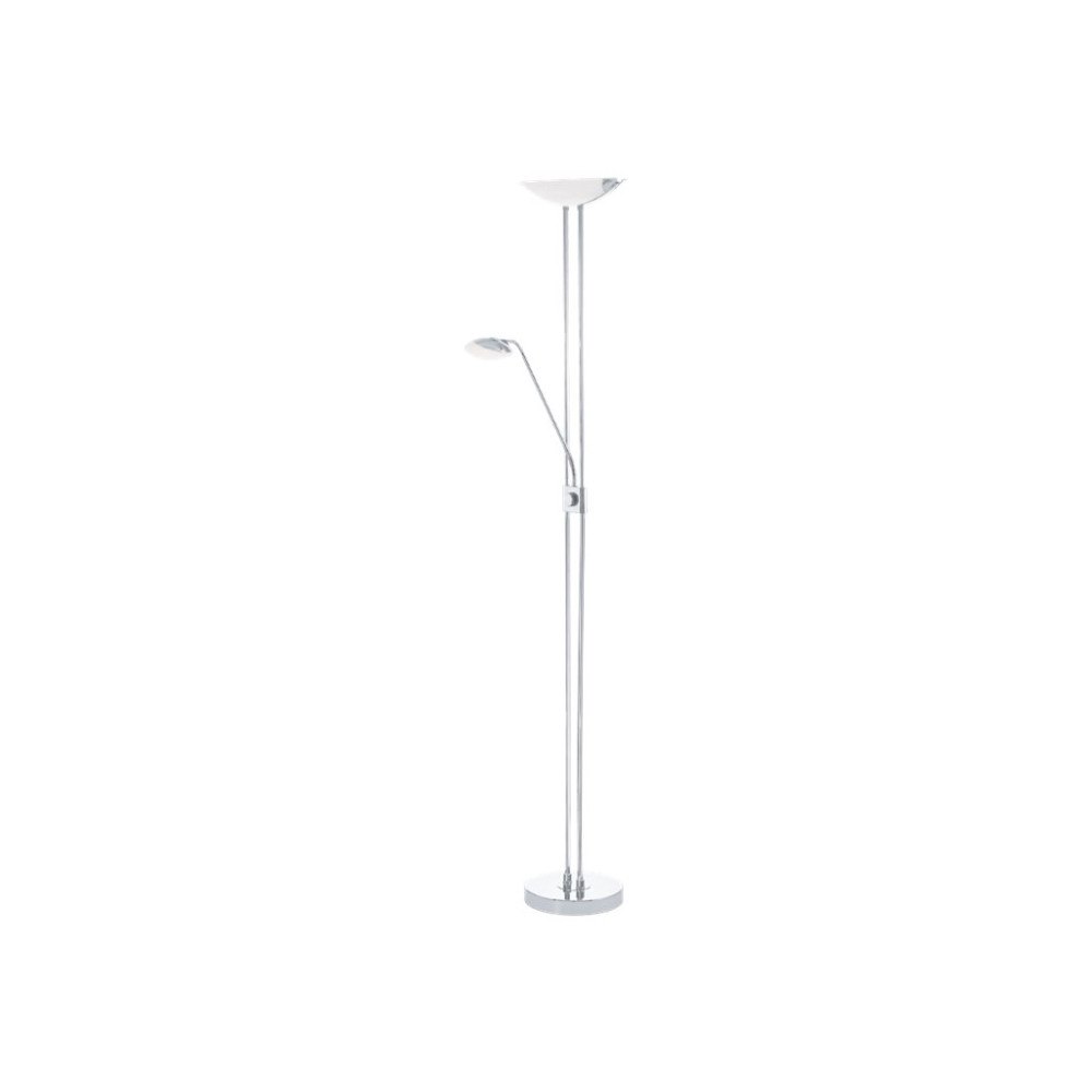 EGLO Eglo Baya - golvlampa i form av en fackla - LED x 3 - totalt: 25 W - varmt vitt ljus - 3000 K - satined, vit, krom