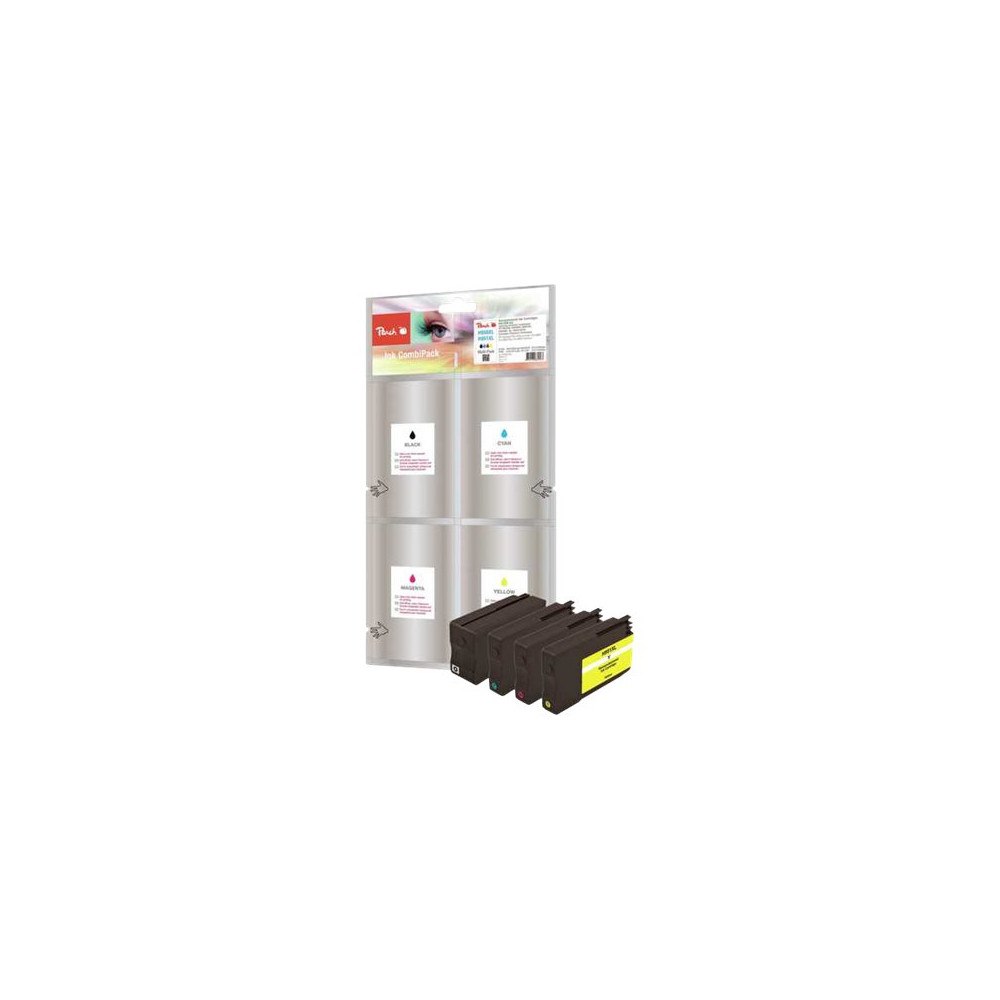 Peach Peach Spar Pack - 4-pack - XL-kapacitet - svart, gul, cyan, magenta - kompatibel - bläckpatron (alternativ för: HP 950XL...