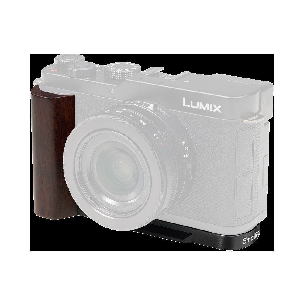 SMALLRIG SmallRig 5942 L-Shaped Mount Plate with Wooden Handle for Panasonic LUMIX L10 Black