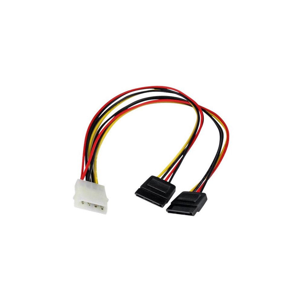 StarTech.com StarTech.com 12in LP4 to 2x SATA Power Y Cable Adapter - Molex to to Dual SATA Power Adapter Splitter - strömadapter - 4...