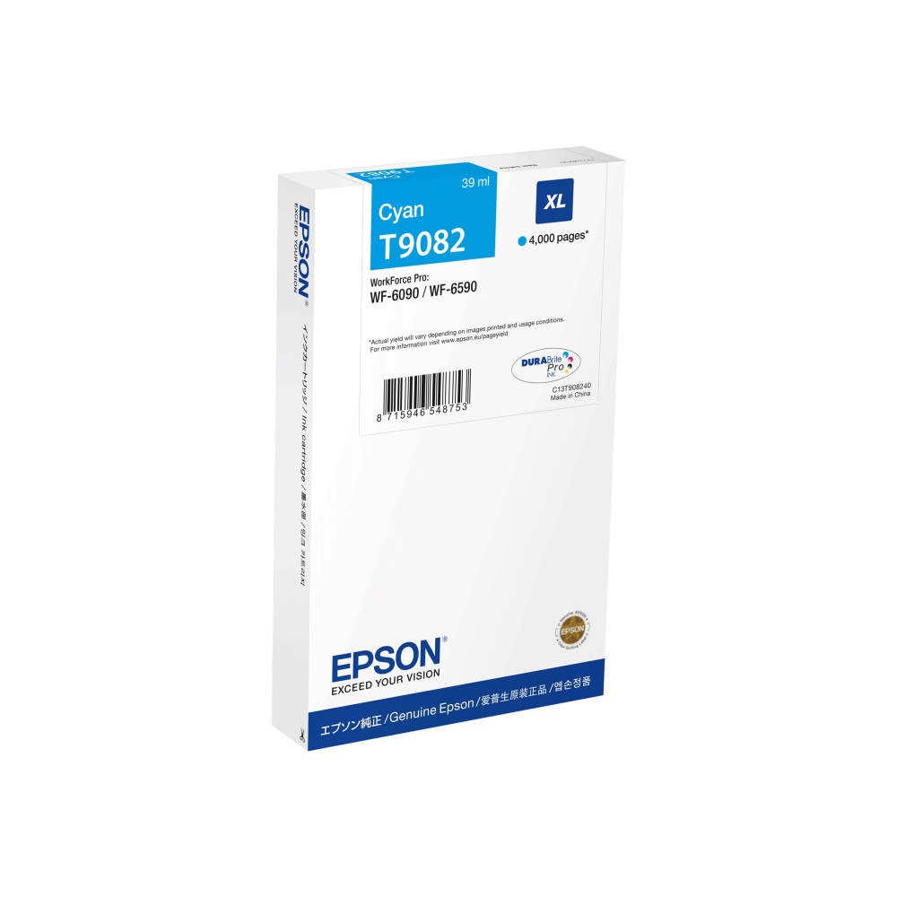 EPSON Epson T9082 - XL-storlek - cyan - original - bläckpatron