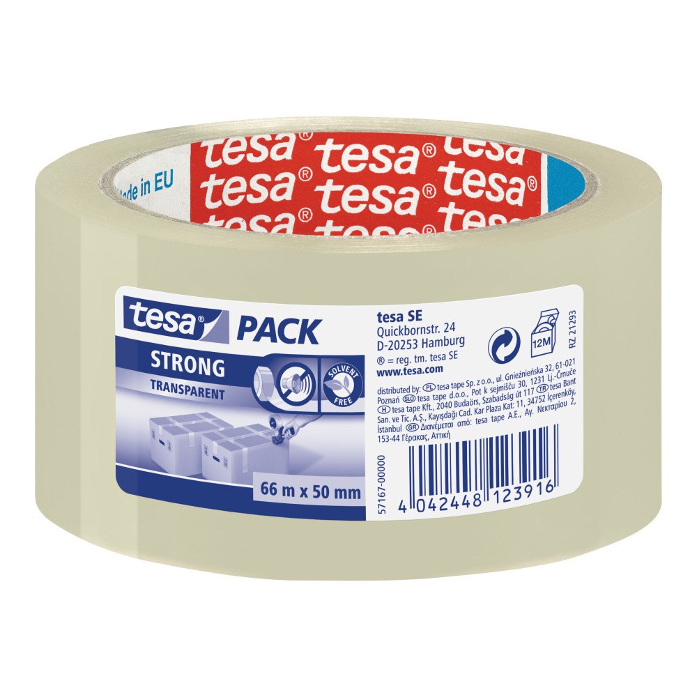 tesa Tesapack Strong förpackningstejp - 50 mm x 66 m - genomskinlig