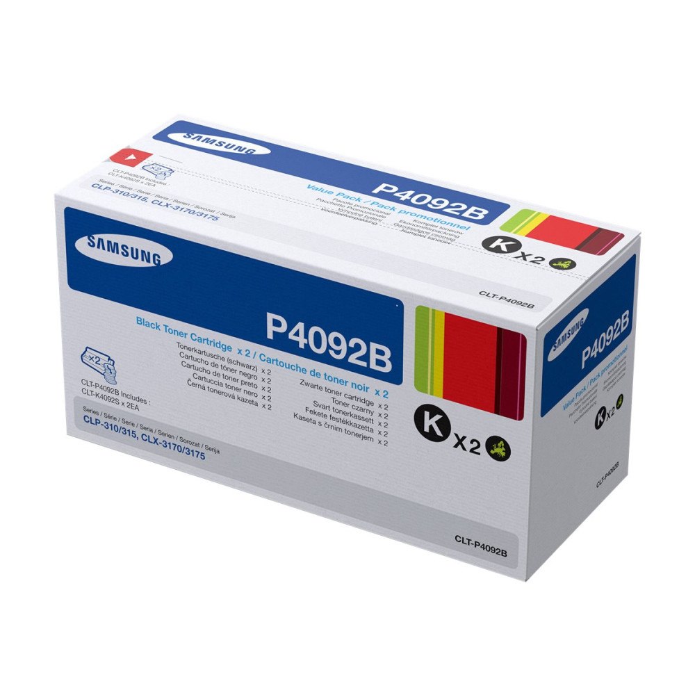 Hewlett-Packard HP CLT-P4092B - 2-pack - svart - original - tonerkassett (SU391A)