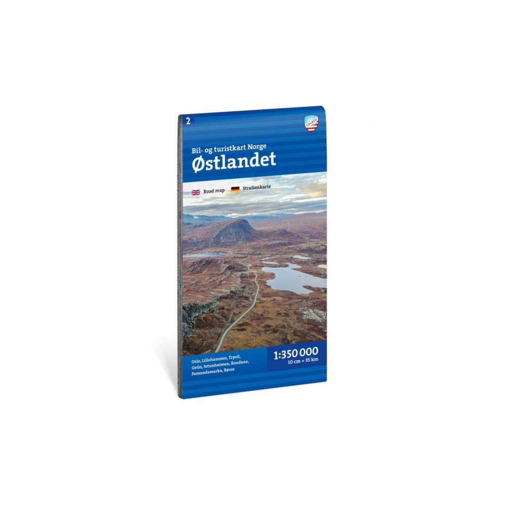Calazo Forlag Car and tourist map of Eastern Norway (Østlandet)
