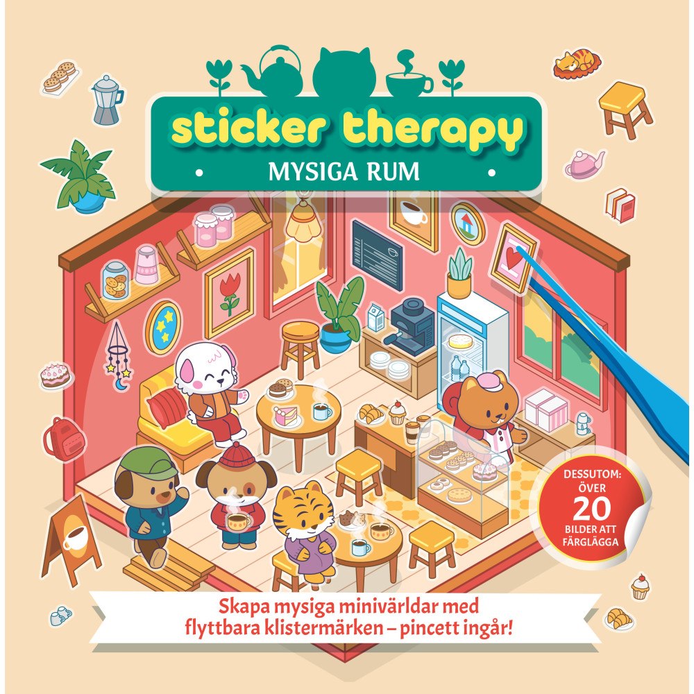 Tukan Förlag Sticker therapy mysiga rum (inbunden)