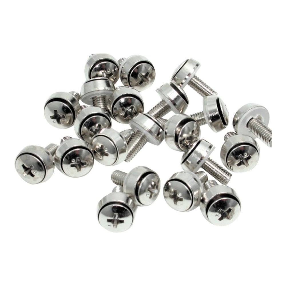 StarTech.com Startech M6 x 12mm - Screws - 100 Pack - M6 Mounting Screws for Server Rack & Cabinet (CABSCREWSM62) - skruvsats