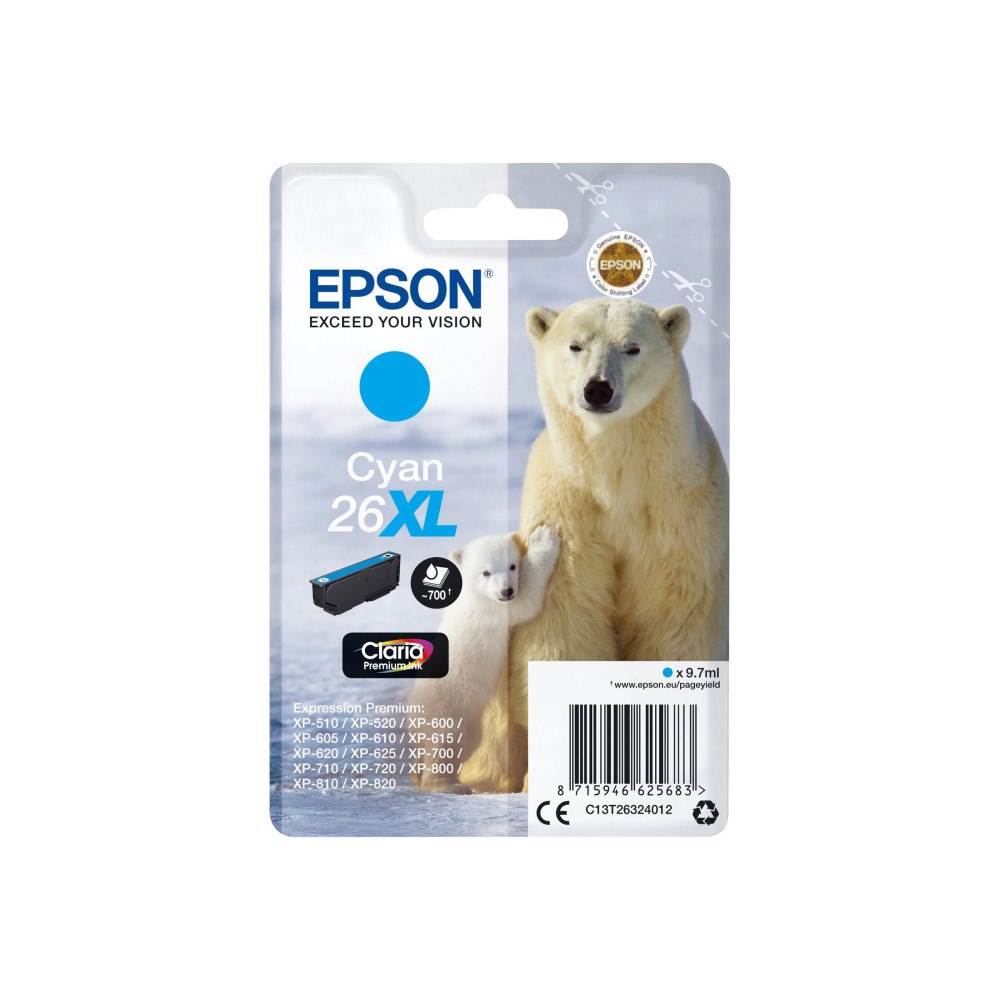 EPSON Epson 26XL - XL - cyan - original - bläckpatron