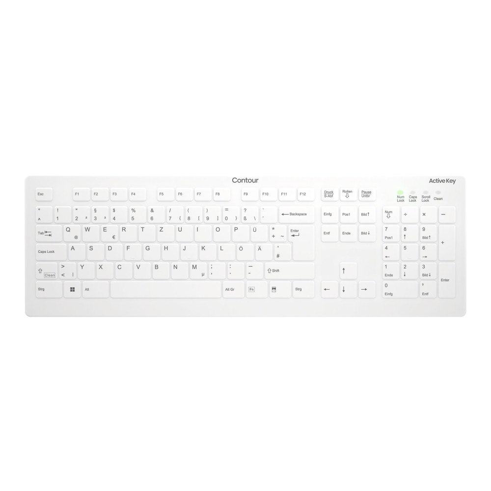 CHERRY Contour Active Key QuickClean AK-C8112 - tangentbord - medicinsk, hygienisk design full size - QWERTZ - tysk - vit Inmat...