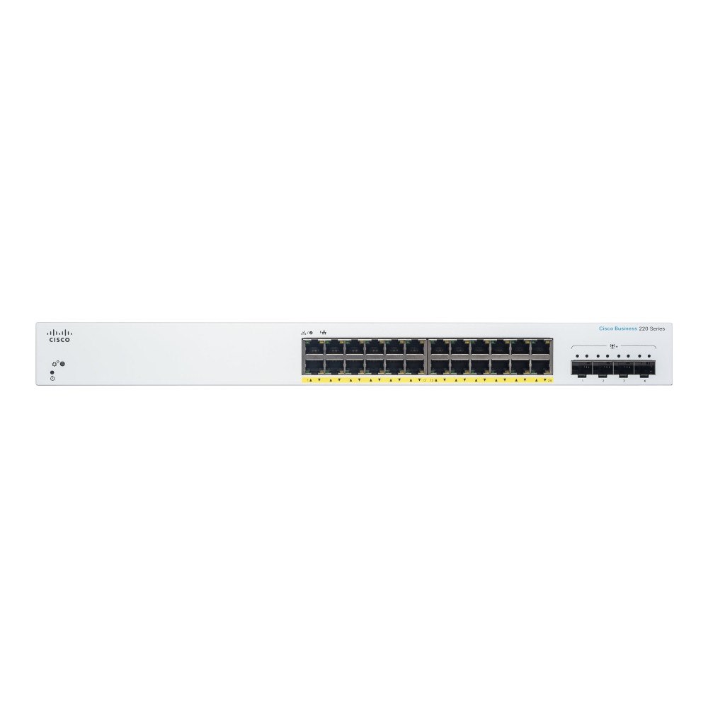 Cisco Systems Cisco Business 220 Series CBS220-24P-4X - switch - 24 portar - smart - rackmonterbar