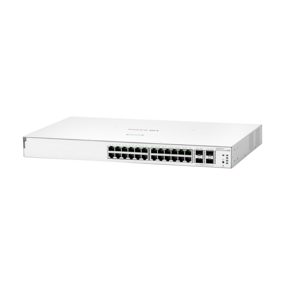 Hewlett Packard Enterprise HPE Networking Instant On 1930 24G Class4 PoE 4SFP/SFP+ 195W Switch - switch - 28 portar - Administrerad - rackmonterbar