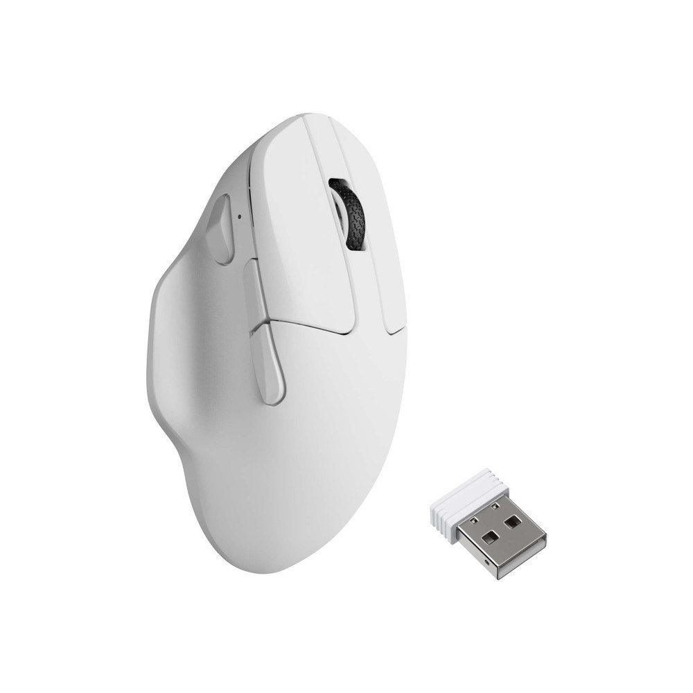 Keychron Keychron M7 - vertikal mus - 2.4 GHz, Bluetooth 5.3, USB-C - vit