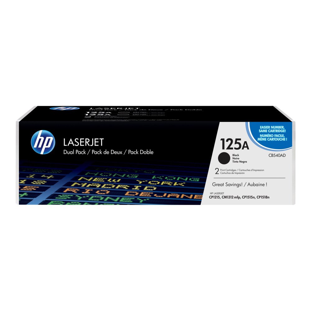 Hewlett-Packard HP 125A - 2-pack - svart - original - LaserJet - tonerkassett (CB540AD)