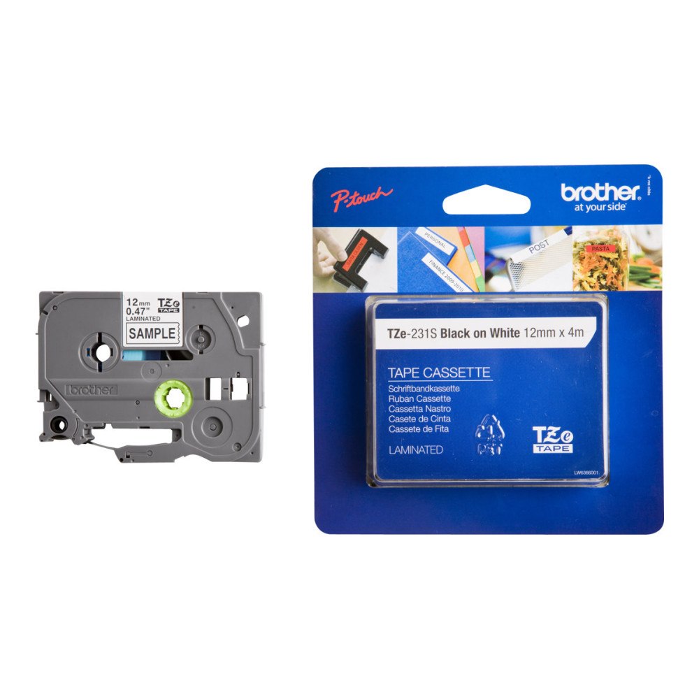 Brother Brother TZe-231S - bandlaminat - 1 kassett(er) - Rulle (1,2 cm x 4 m)