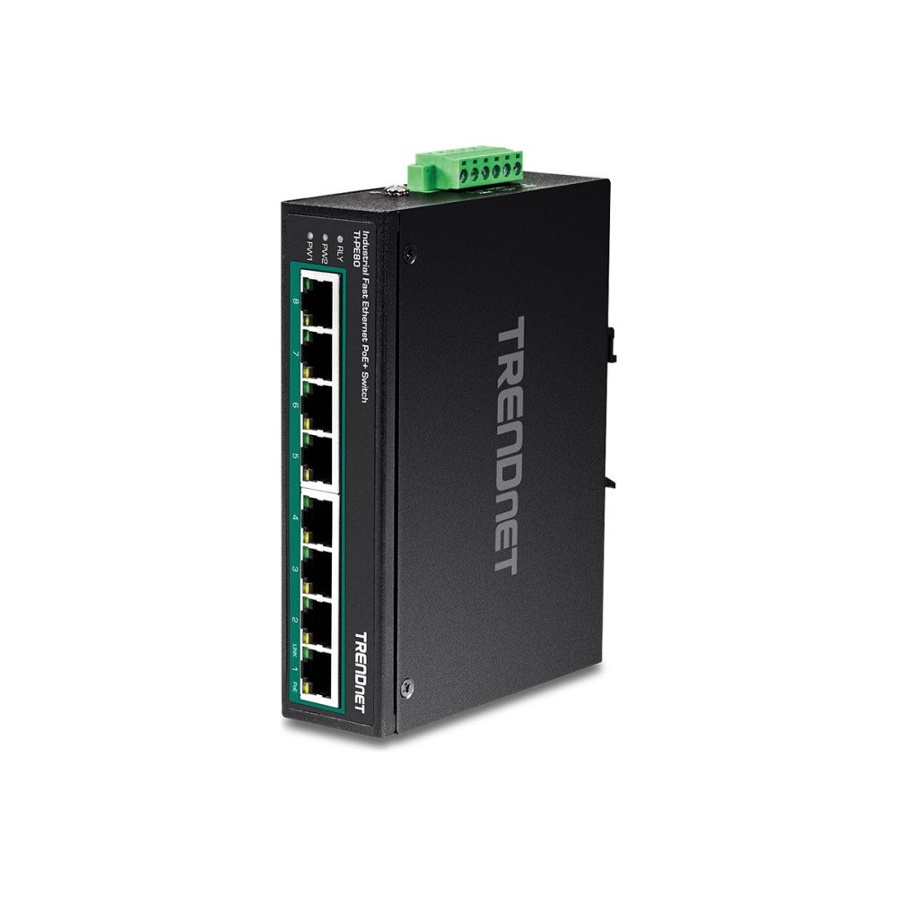 TRENDnet TRENDnet TI-PE80 - Industrial - switch - 8 portar - TAA-kompatibel