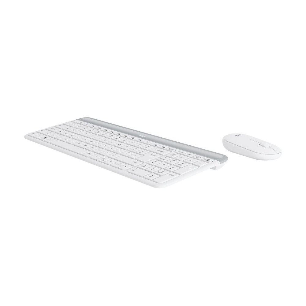 Logitech Logitech Slim Wireless Combo MK470 - sats med tangentbord och mus - fransk - offwhite Inmatningsenhet
