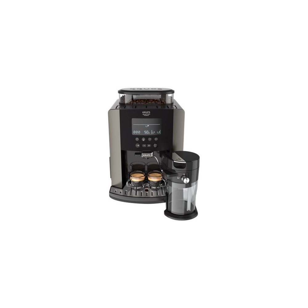 Krups Krups Essential EA819E - automatisk kaffekokare med mjölkskummare - 15 bar - tenngrå