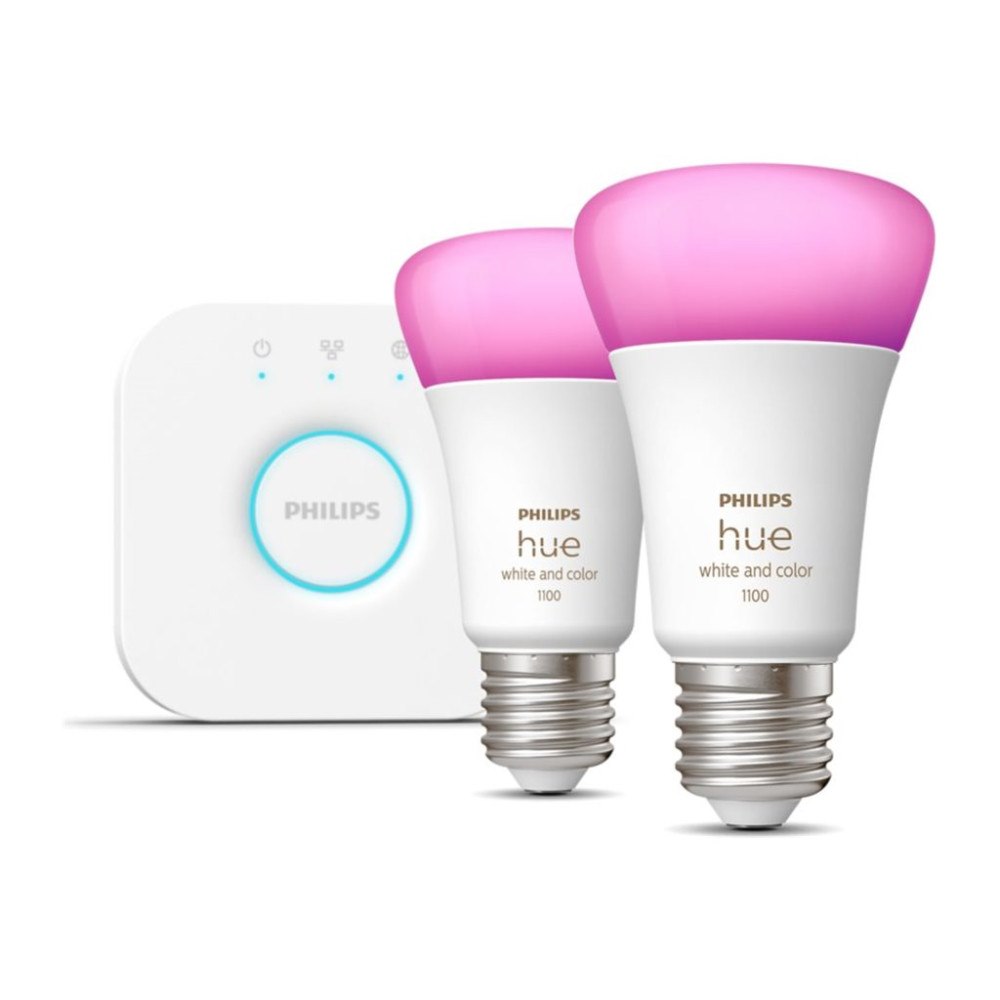 Philips Philips Hue White and Color Ambiance Starter Kit - trådlös belysningsuppsättning - LED-glödlampa x 2 - form: A60 - E27 -...