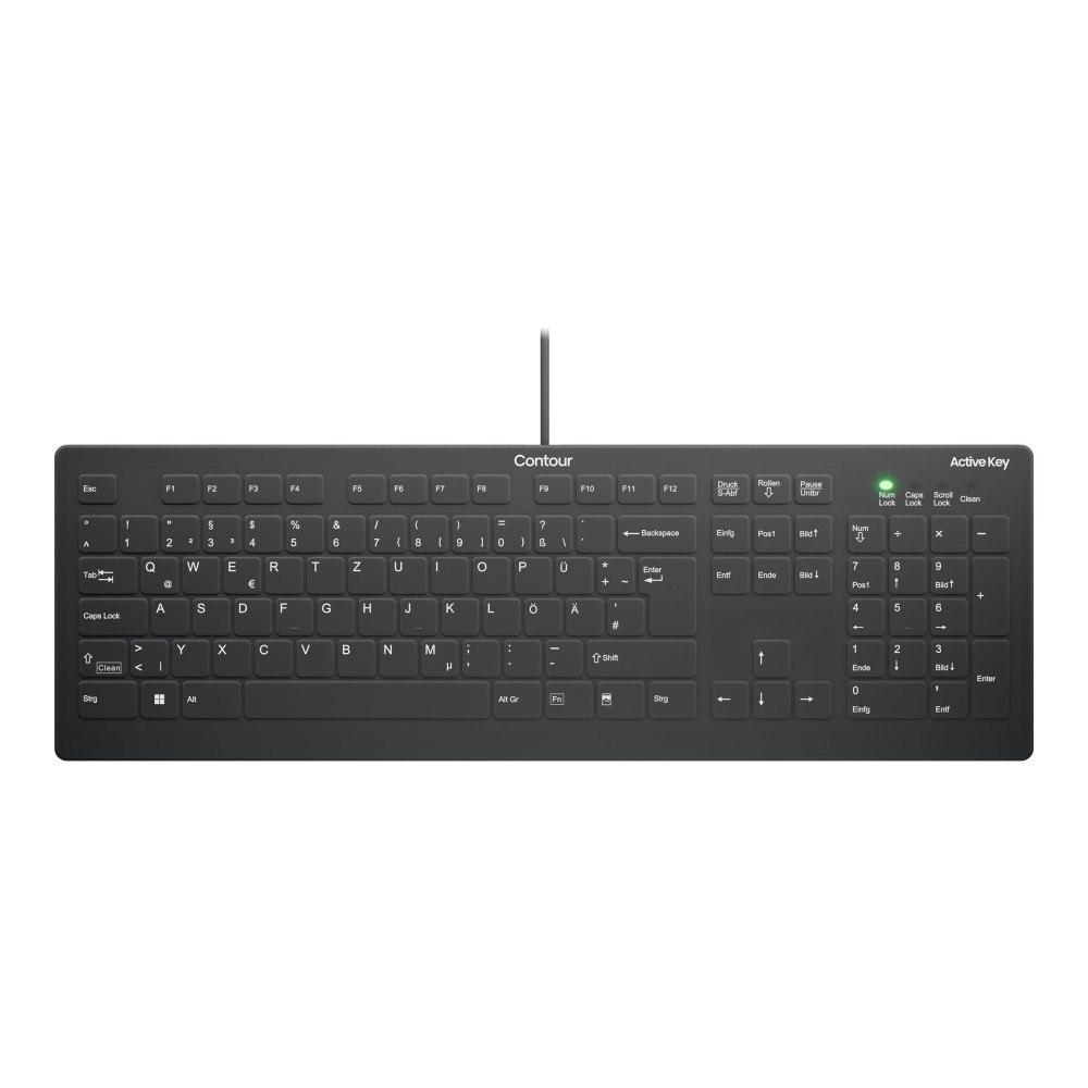 CHERRY Contour Active Key QuickClean AK-C8112 - tangentbord - medicinsk, hygienisk design - 100% full size - QWERTZ - tysk - sv...