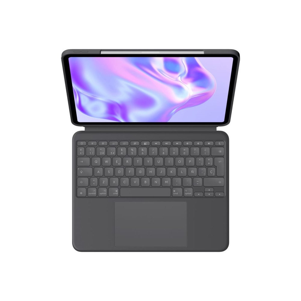Logitech Logitech Combo Touch - tangentbord och foliefodral - med pekdyna - QWERTY - spansk - grafit Inmatningsenhet
