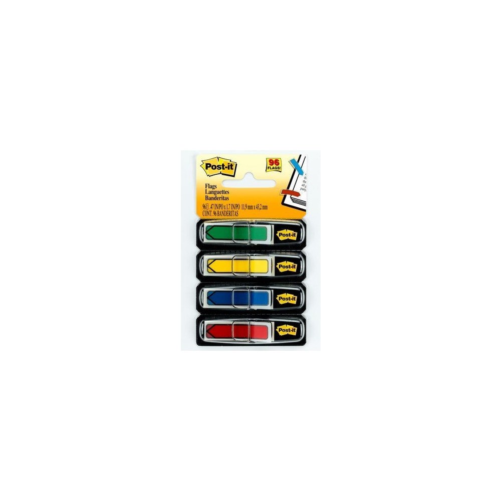 3M Indexflikar Post-it liten med pilar 4 assorterade färger 4 b...