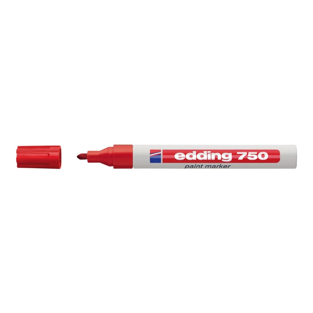 edding Paintmarkere, edding® 750, 2-4 mm, rund spids, rød, pakke me...