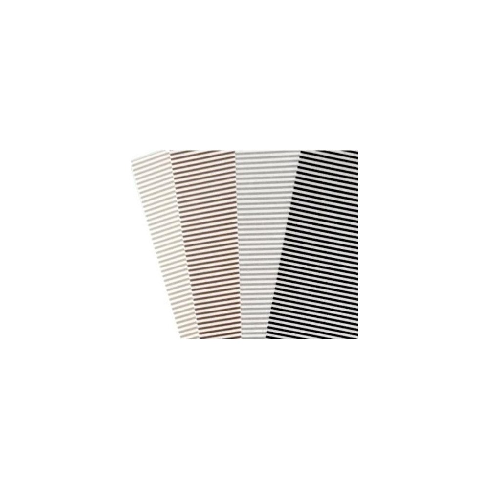 Usorteret Dubbelzijdigt randigt kartongpapper 300 g 24x34 cm 4 ark MIX