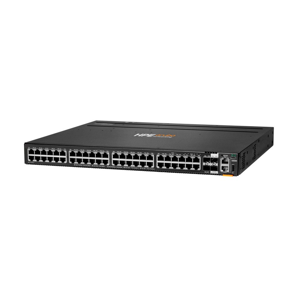 Hewlett Packard Enterprise HPE Aruba 6200M 48G 4SFP+ Switch - switch - max. staplingsavstånd 10 kms - 48 portar - Administrerad - rackmonterbar