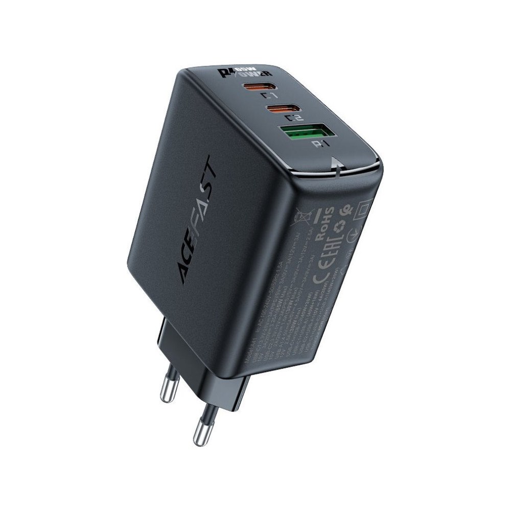 Acefast Acefast snabbladdare GaN (2xUSB-C / USB-A) PPS / PD / QC4+ 6...