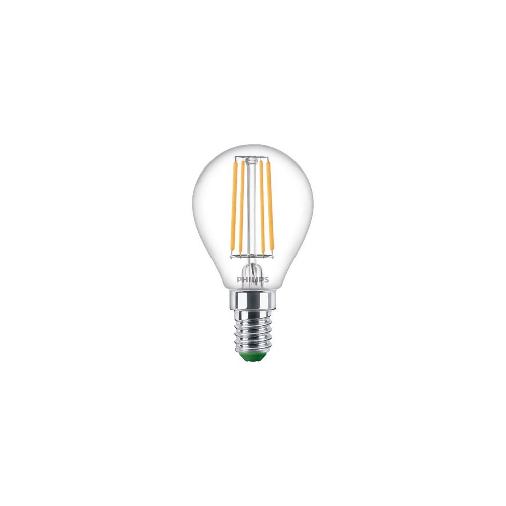Philips Philips Ultra-Efficient - LED-glödlampa med filament - form: P45 - klar finish - E14 - 1.2 W - varmt vitt ljus - 2700 K