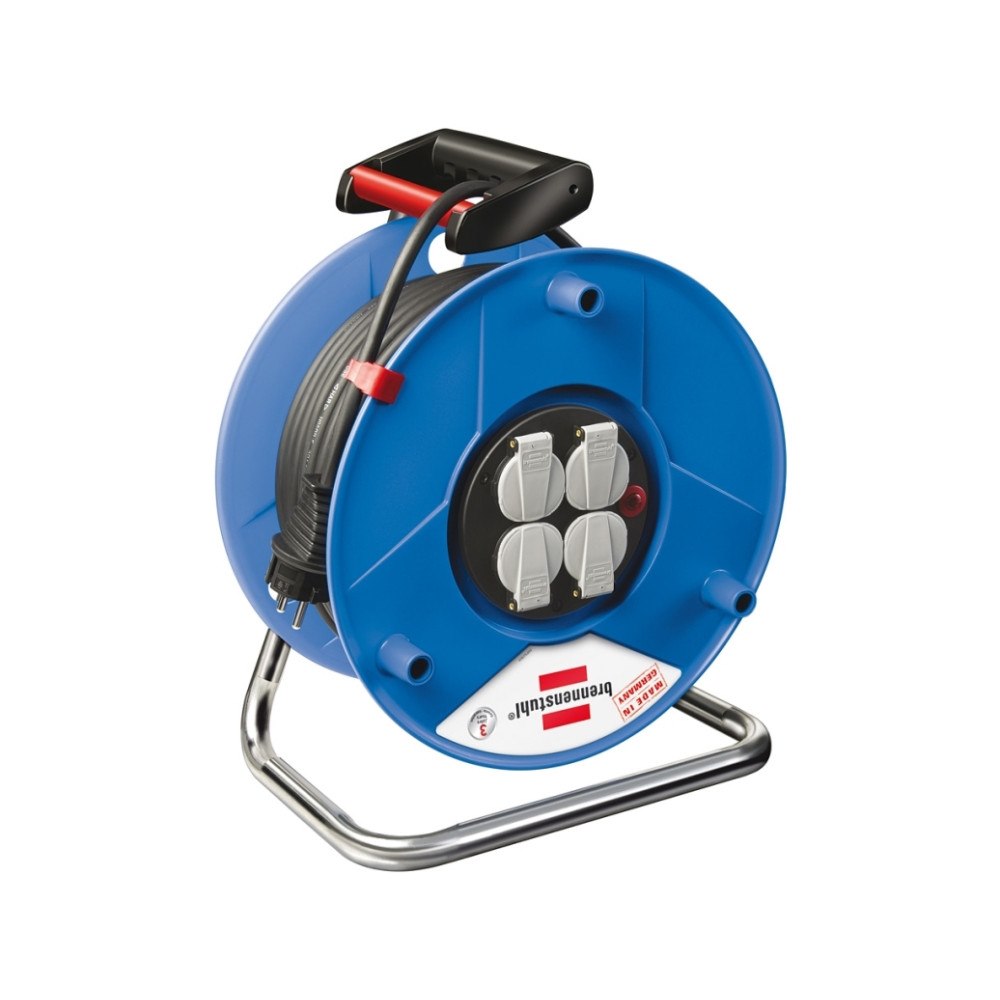 Brennenstuhl Brennenstuhl BN-HASP02, 25 m, IP44, Plast, Svart, Blå, 4 AC-...