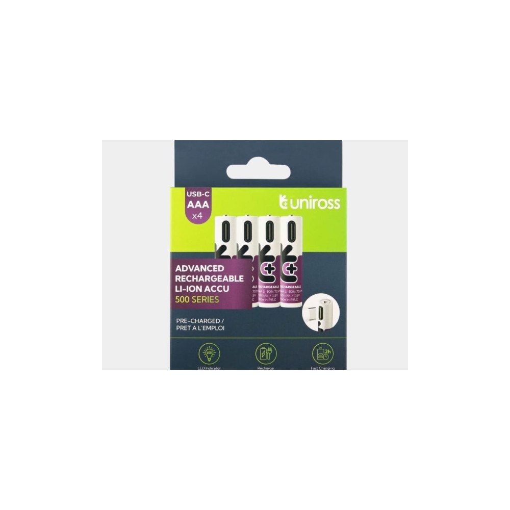 Uniross Batteries Uniross Mini AAA uppladdningsbara batterier 1,5V 400 mAh 4-p...