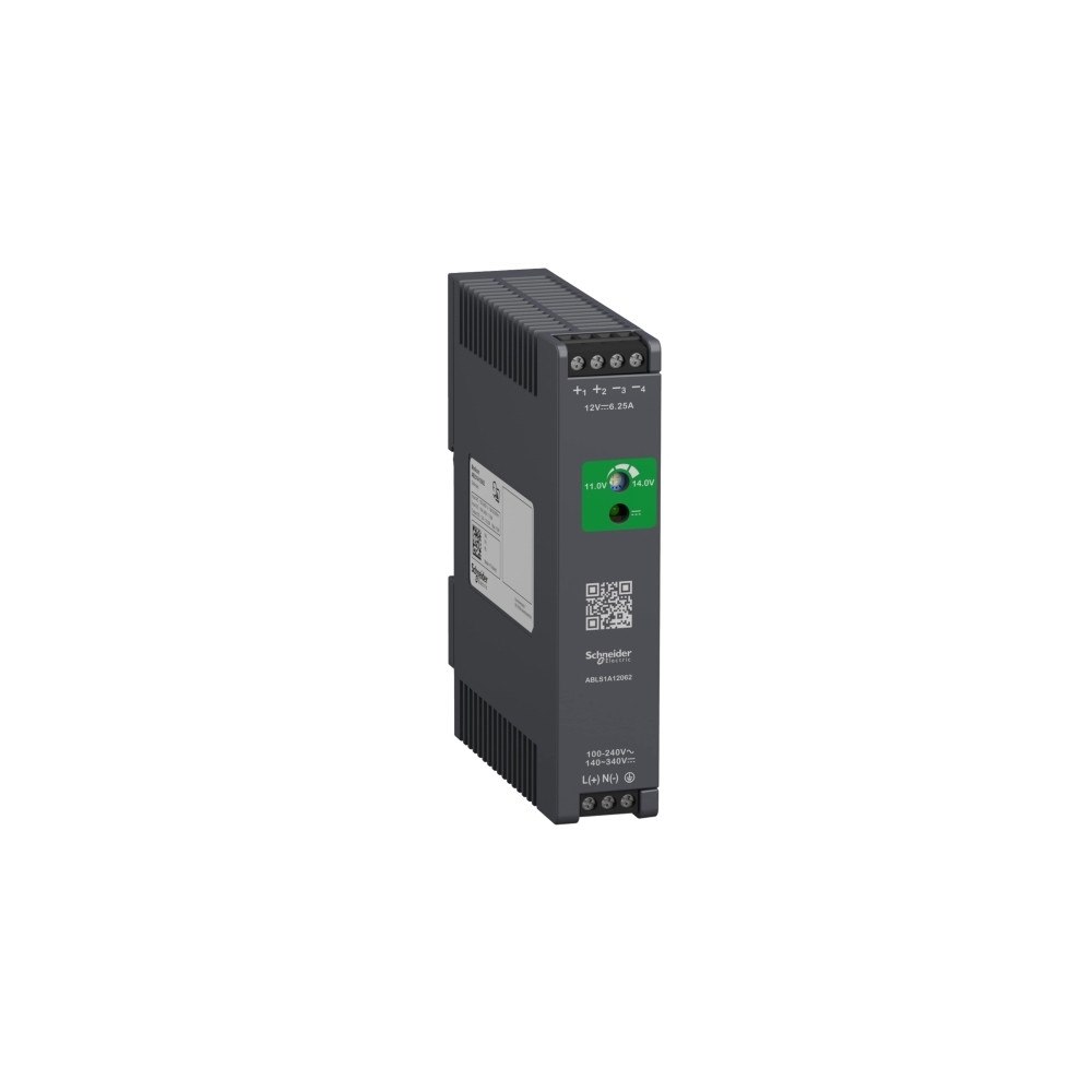 SCHNEIDER ELECTRIC Strømforsyning Switch Mode 12V DC 6,2A 1F, optimized, ABLS1A...