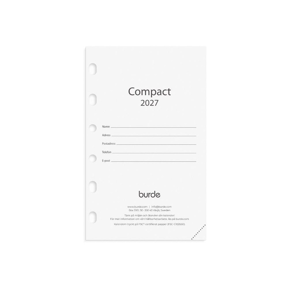 Burde Compact kalendersats 2027