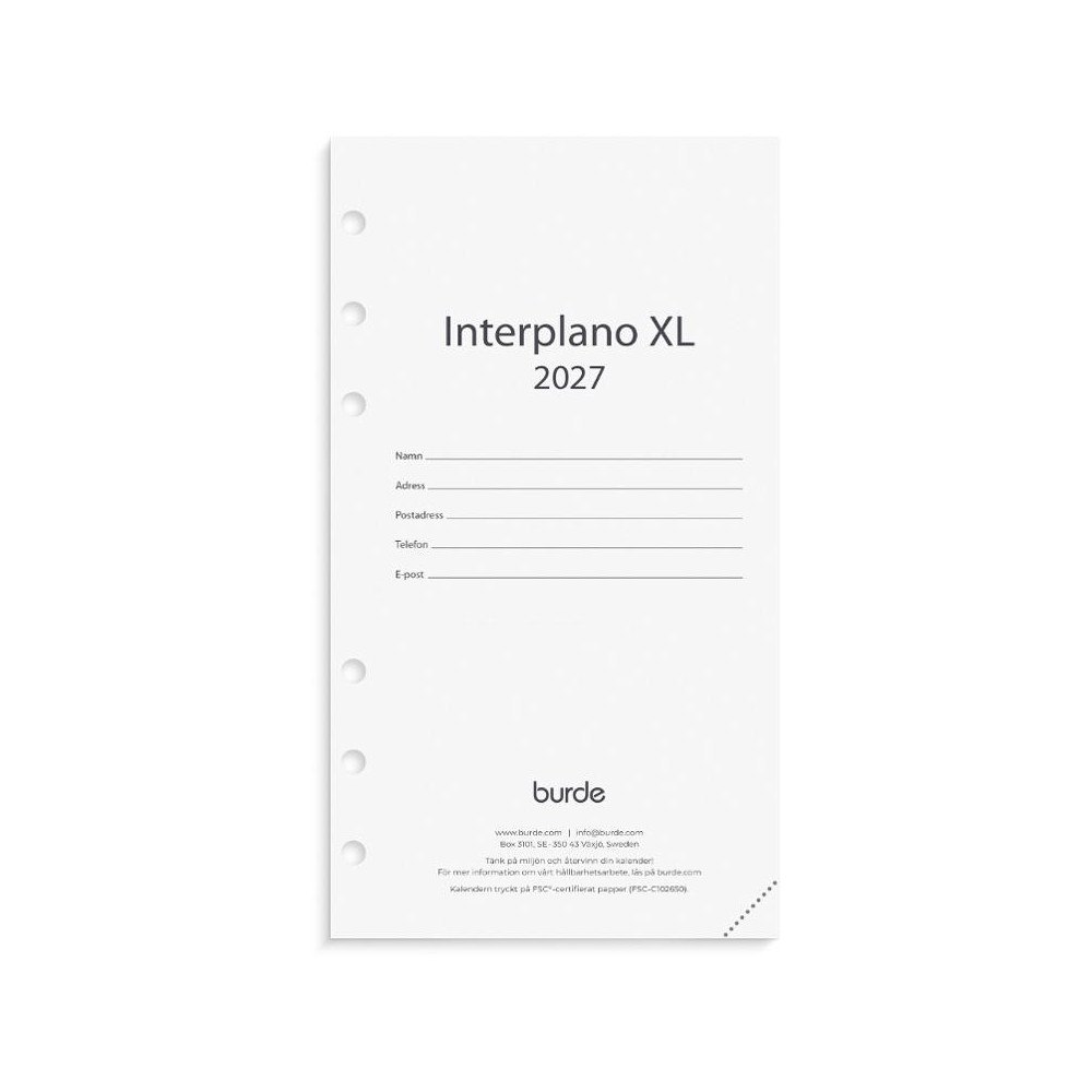 Burde Regent Interplano XL kalendersats 2027