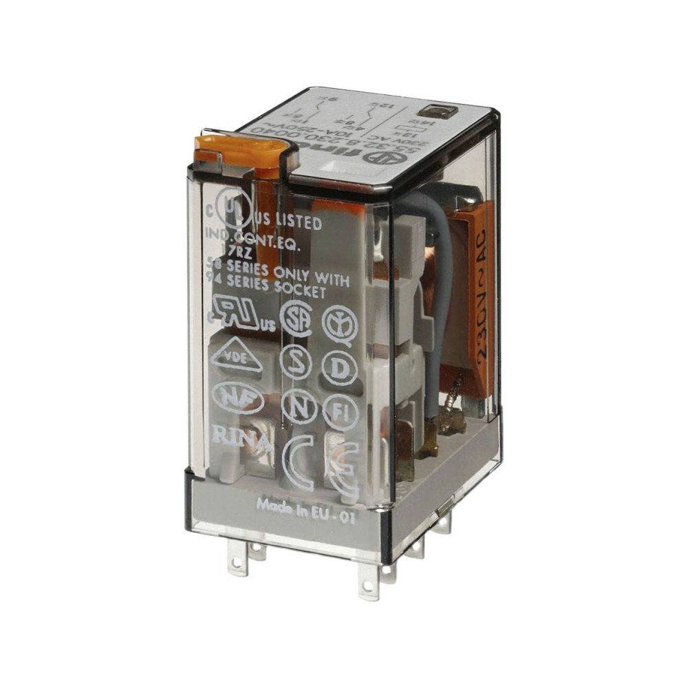FINDER Finder 55.32.8.012.0040 Kontaktrelä 12 V/AC 10 A 2 x strömbr...